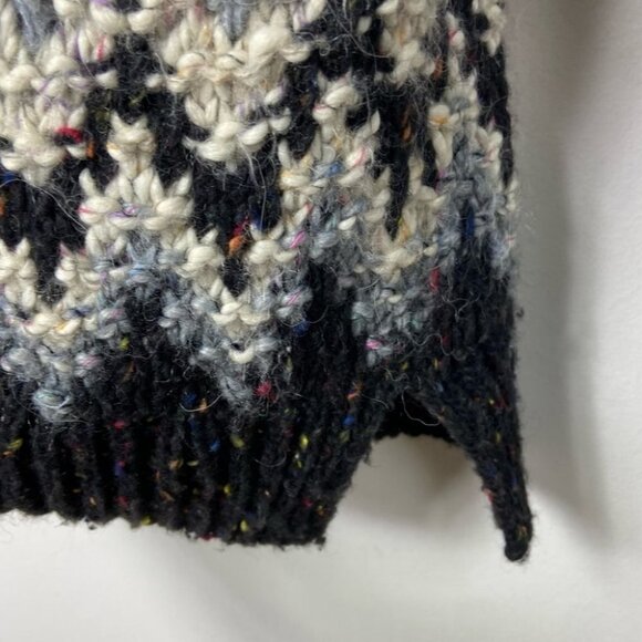 Free People Fair Isle Mohair Alpaca‎ Knit Sweater Size Small Chunky Pockets Boho - Picture 7 of 8